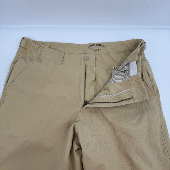 Tommy Bahama Pants Men 34 Beige Silk Blend Relax Resortwear Straight Leg - Picture 8 of 15